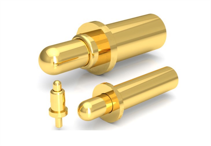 Pin Pogo con resorte de oro chapado