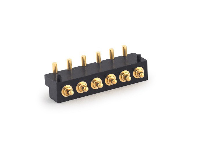 Conector de ángulo recto de 6 pines Pogo Pin de 90 grados