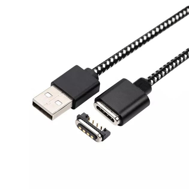 Cable de carga de 4 pines magnéticos USB Pogo Pin